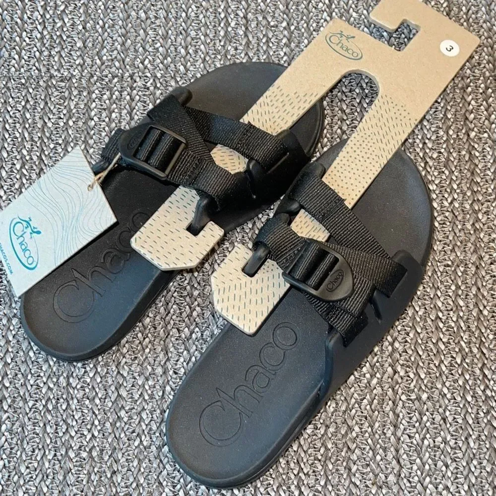 Chaco Childrens Chillos Sandal‎ Slide Black Size 3 Youth Unisex New